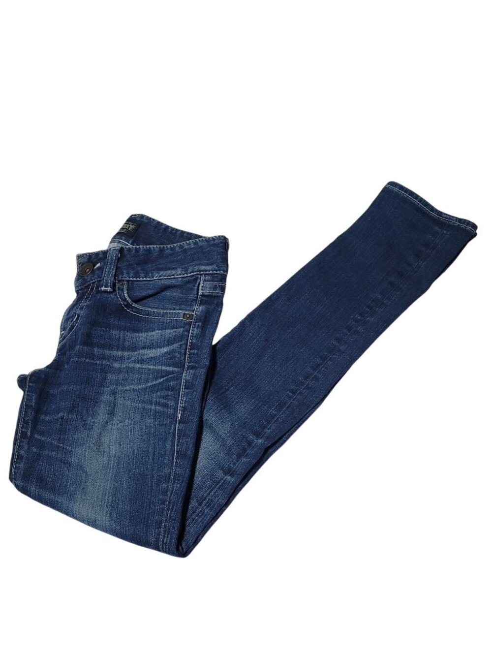 Moussy Jeans Womens Size 24 Straight Leg Low Rise Dark Wash Denim Pants